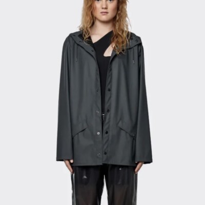 NWT Rains Button Down Hooded Rain Jacket Sz XL (Unisex)