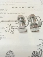 Harley Panhead Header Clamp & Bugle Horn Mounting Bolts 1948-1964 CP-1038 Cad