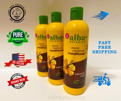 Alba Botanica Coconut Milk Hair Conditioner 100% Veg Natural Color Cruelty Free