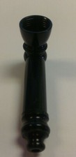 BLACK ANODIZED METAL TOBACCO HAND PIPE WITH BLACK PLASTIC BODY - 2.75 INCHES