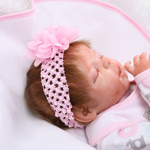 22" Real Life Reborn Baby Dolls Vinyl Full Body Soft Silicone Newborn Girl Doll - Picture 2 of 8