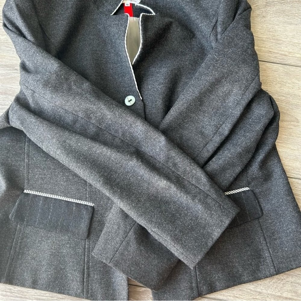 Vintage Tullo Stand Collar Wool Blazer Made in Ge… - image 11