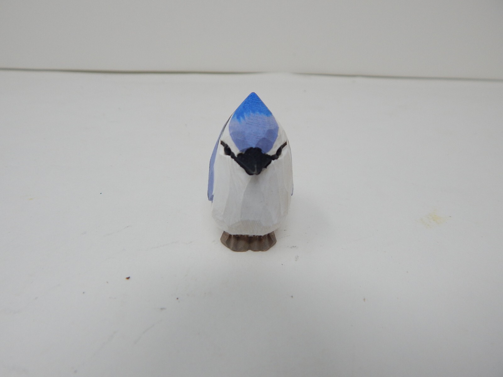 Blue Jay Keychain Ring Hook Clip Crested Jaybird Charm Miniature Wood Figurine