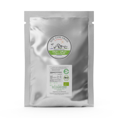 Multi-Collagen Powder - Mixes with water - Pure Protein Organics 1lb - Grass-fed