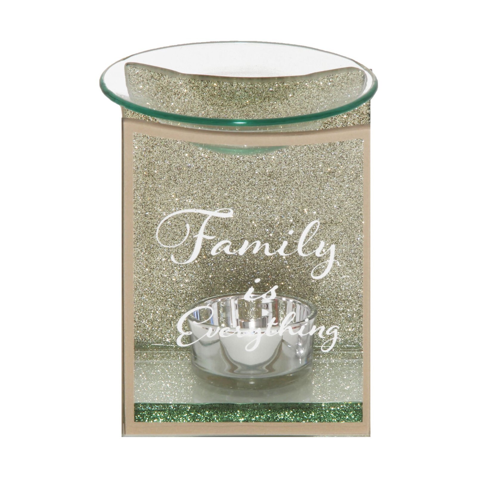 Family is Everything Oil Burner Glass 12.5 CM Gift Home Decor 2 Free Tealights