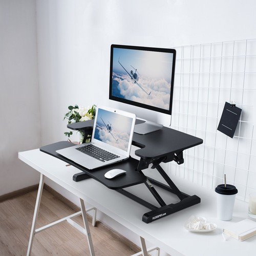FLEXISPOT Black 30" AlcoveRiser Height Adjustable  Desk Converter - Picture 1 of 8