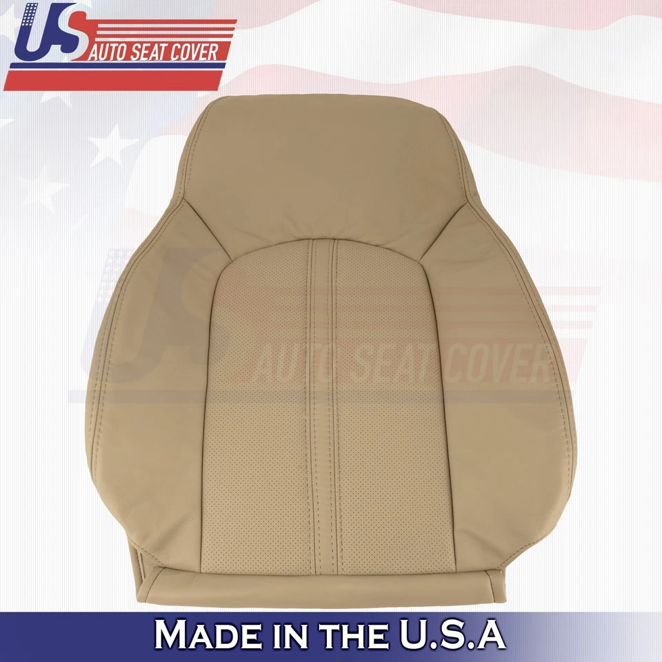 Cubiertas de asiento de cuero tostadas para la parte superior e inferior del conductor delantero para Cadillac CTS 2008 a 2013 Foto 4 de 4