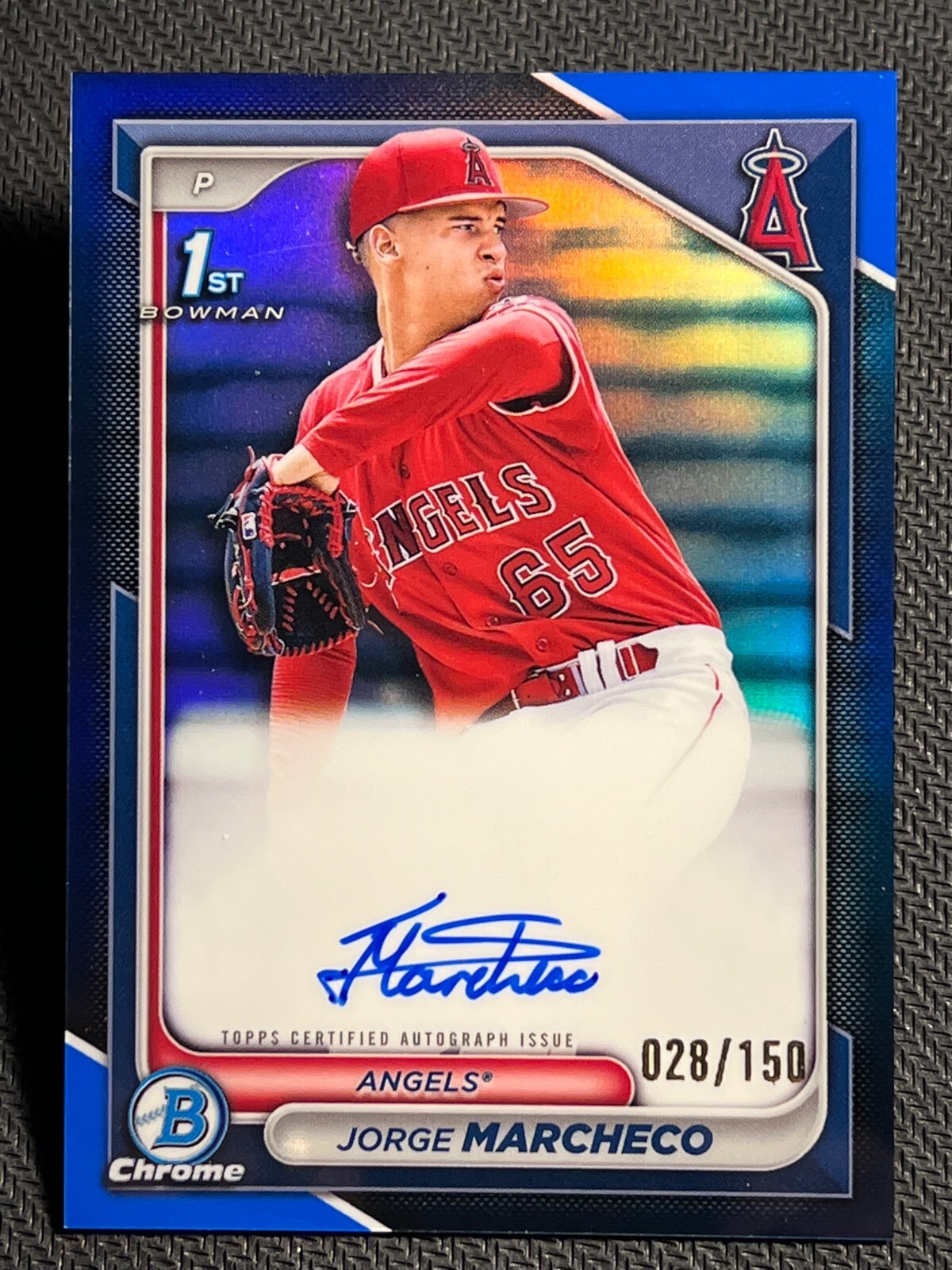 2024 Bowman Chrome 1st BLUE REFRACTOR PROSPECT ROOKIE AUTO Jorge Marcheco /150
