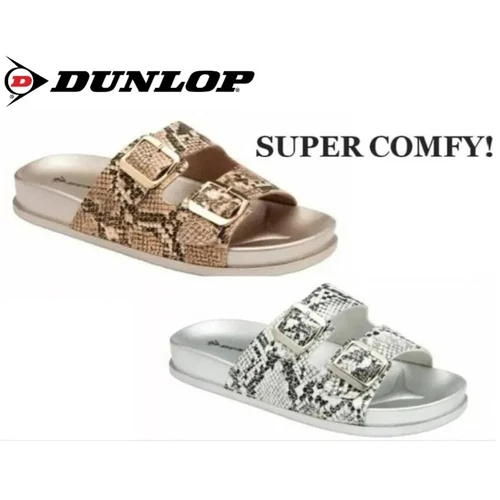 Dunlop Ladies Womens Low Wedge Heel Flat Slip On Summer Beach Mules Sandal Shoes - Picture 1 of 5