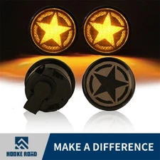 Pair Five Star LED Smoked Lens Turn Signal Lights for 2007-2018 Jeep Wrangler JK