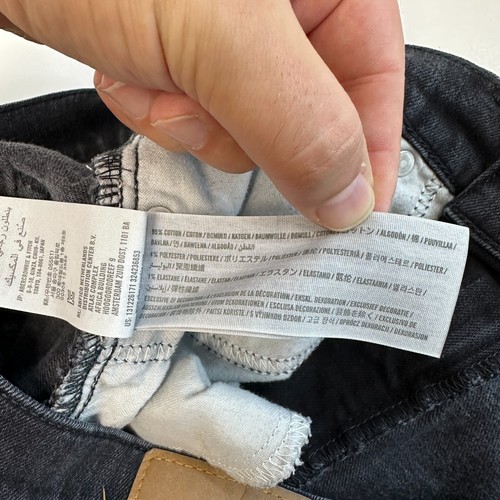 Pantalones de mezclilla Abercrombie & Fitch desgastados para hombre W32 L32 negros ajustados destruidos Y2K - Imagen 14 de 15