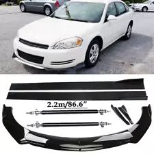 Front Bumper Lip Spoiler Side Skirts Rear Glossy Black For Chevrolet Impala 2
