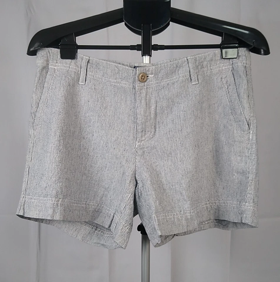 Pantalones Cortos Mujer The North Face Azul y Blanco Rayas Talla 10 Foto 2 de 4