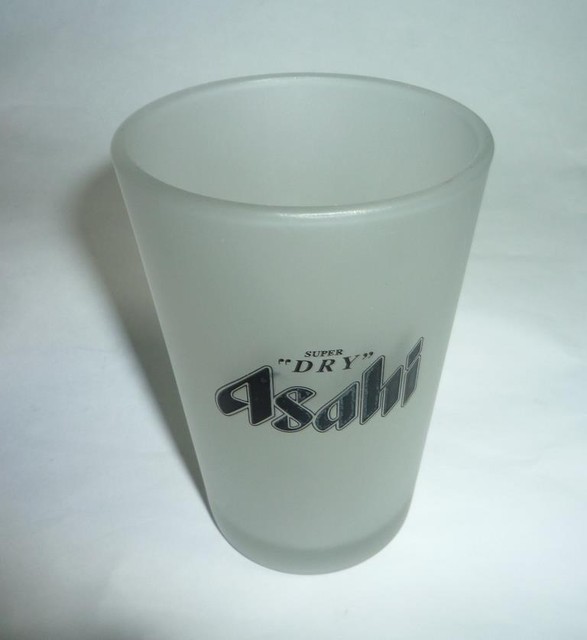ASAHI Super Dry BEER Short Frosted Beer GLASS 3.5" Tall JAPAN Rare eBay