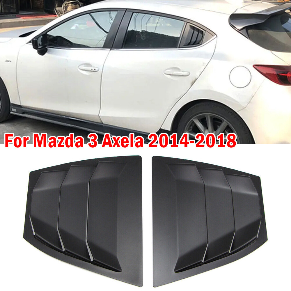 For 2014-2018 Mazda 3 Axela 2X Matte Black Rear Window Quarter