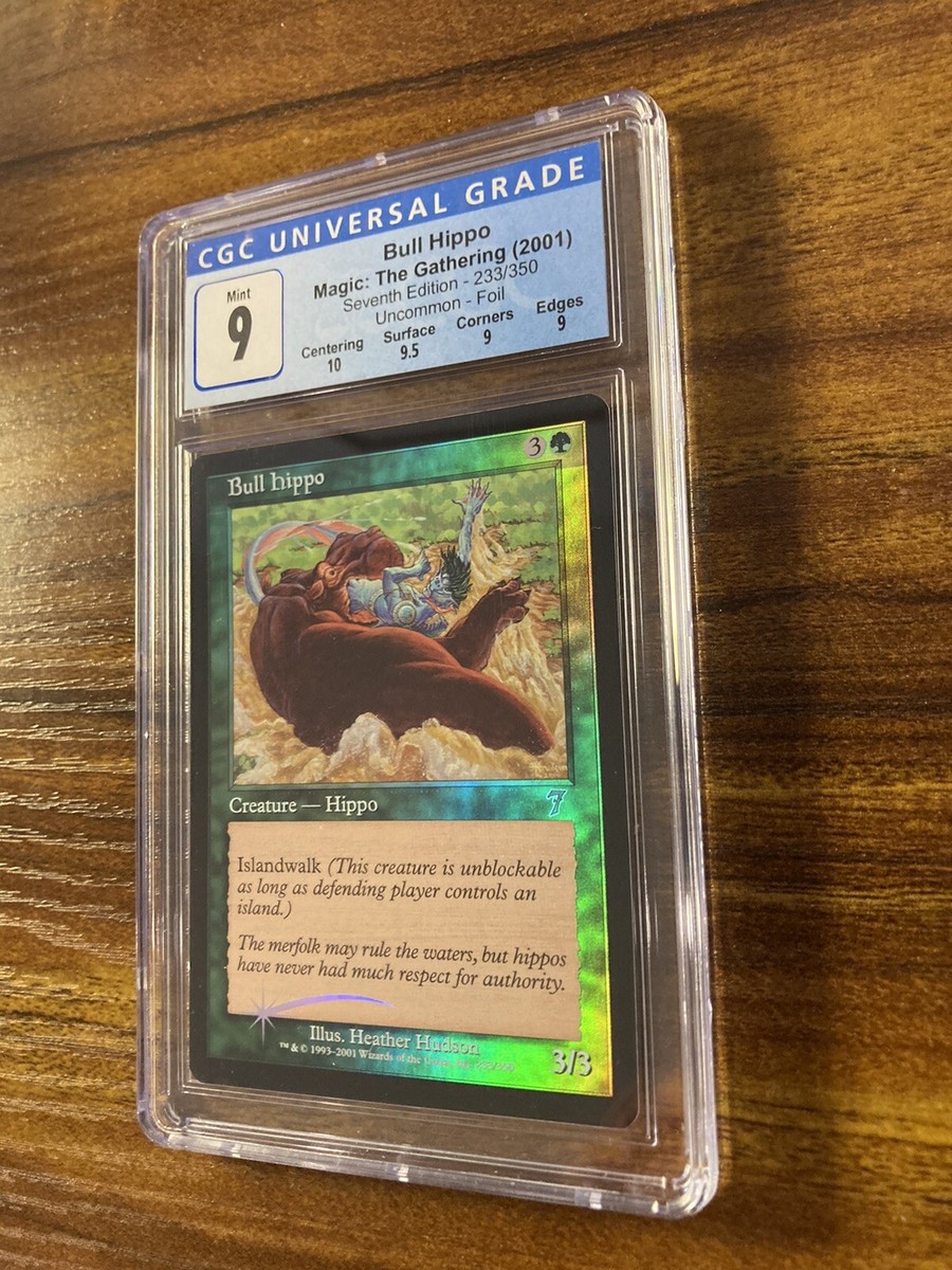 MTG✨BULL HIPPO FOIL✨7th Edition CGC Quad 9's++ MINT UNCOMMON