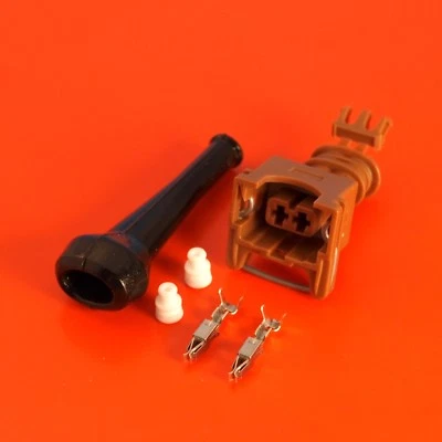 TE CONNECTIVITY Timer di Alimentazione Junior 2 Vie Marrone Originale AMP/TYCO con Terminali Stivale e Guarnizioni Filo