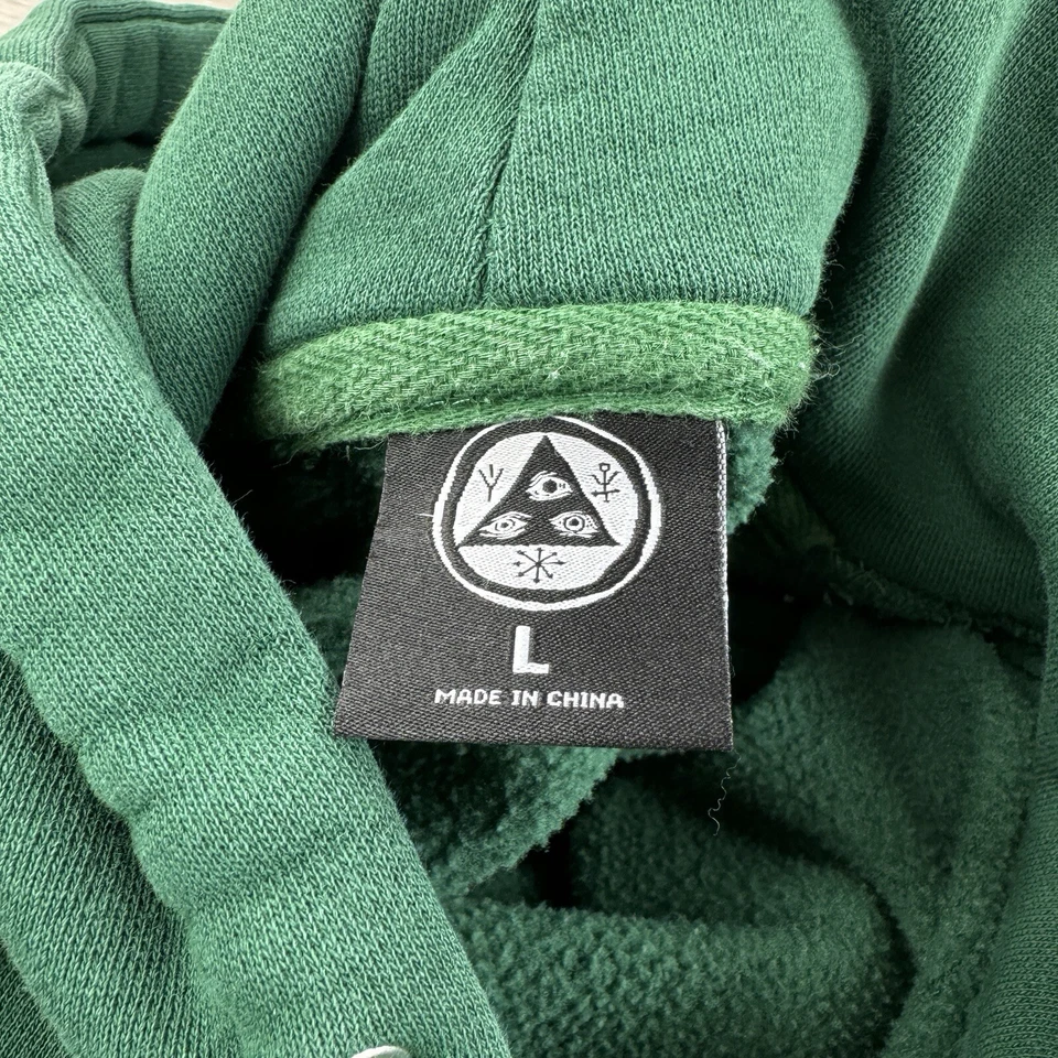 Welcome Unholy Diver Skate Sudadera con Capucha Verde Para Hombre Grande Desgastada Desteñida Sudadera Foto 4 de 4