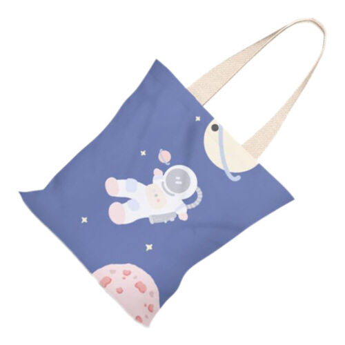  Astronaut Canvas Bag Velvet Cloth Student Women Tote Sling for - Picture 1 of 12