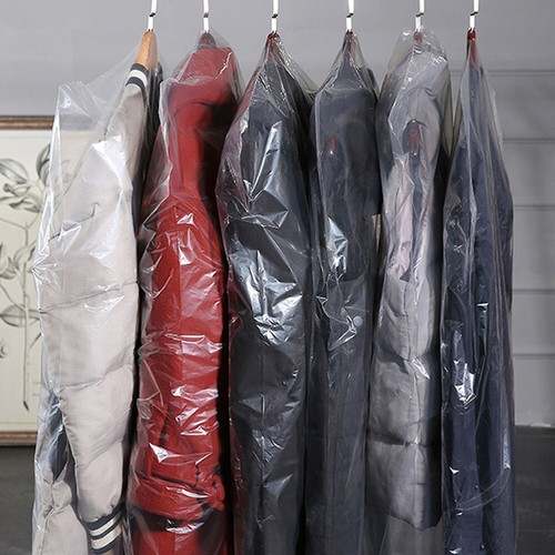 20 Pezzi Sacchetto Lavaggio a Secco Appendere Vestiti Trasparente Copertura Abbigliamento - Foto 8 di 12