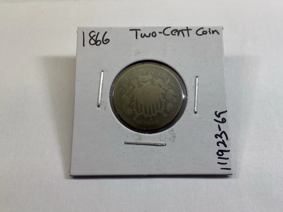 1866 Two Cent Piece in Very Fine Condition US Copper Coin 111923 69e - Image 2 of 4