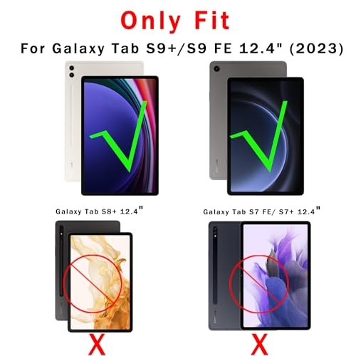 Keyboard Case for 12.4 inch Samsung Tab S10+/S9 FE+/S9+ Plus keyboard case - Picture 3 of 7