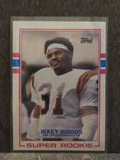 1989 Topps Ickey Woods Rookie . Cincinnati Bengals #27 O