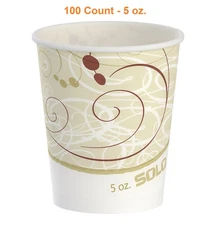 100 Solo Drinking Cup Multi-color Disposable Wax Coated Paper Cup 5 OZ R53-J8000