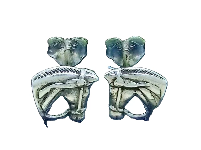 Pferde Ohrringe 925 Sterling Silber Pferdekopf Ohrstecker Mädchen Damen Neu - Bild 2 von 3