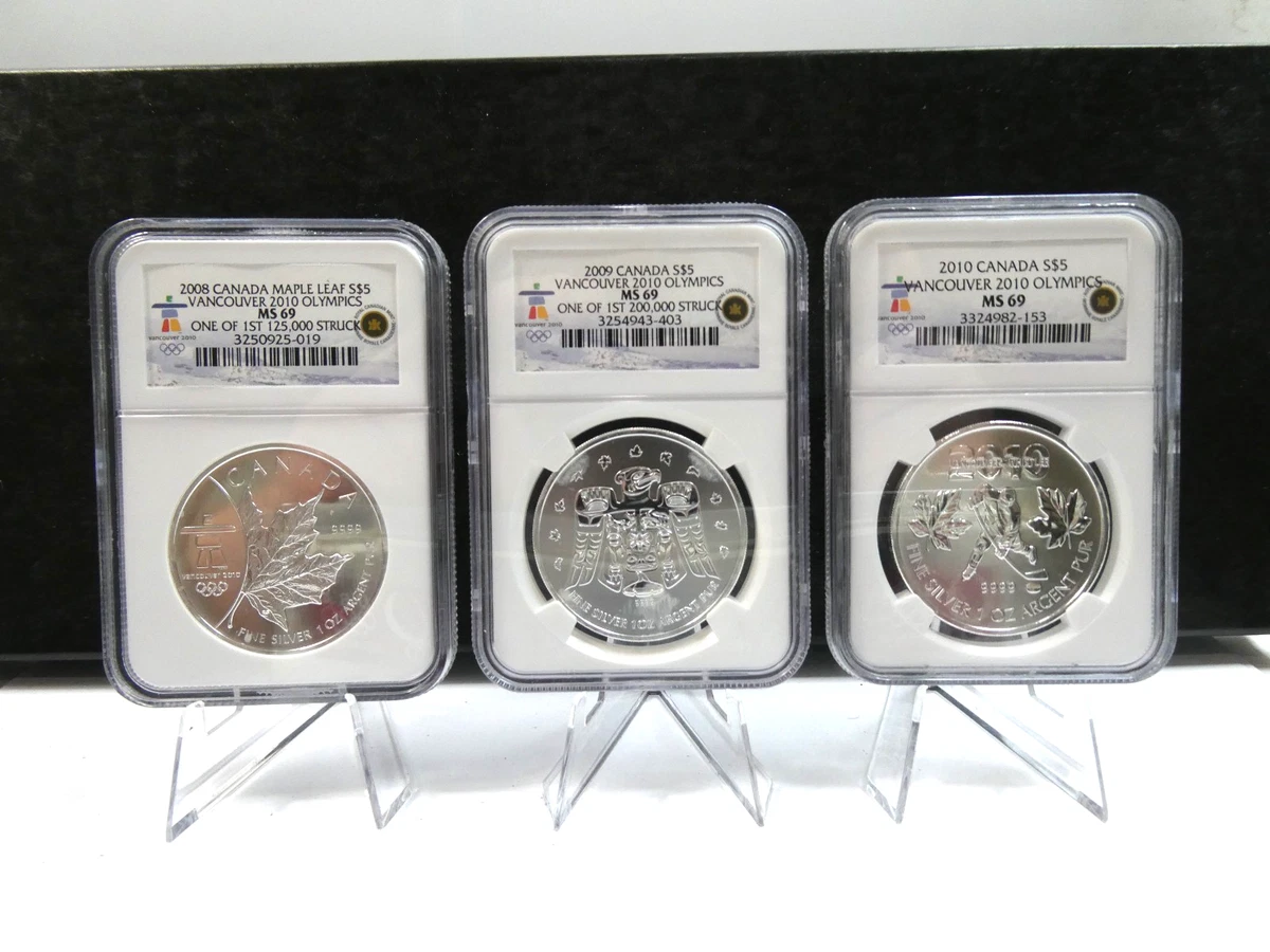 Canadian Maple Leaf NGC Grade MS 69 Silver Bullion Coins for sale