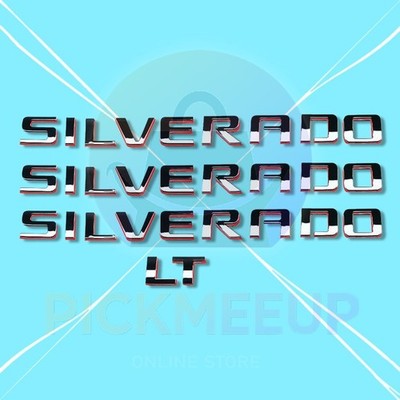 For Silverado LT 2007-2018 Black Red Side Door Letters 3D Stickers Rear Emblems