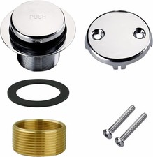 Chrome Bathtub Drain Tip-Toe Two-Hole,Welsan Tub Drain Trim Set Conversion Kit