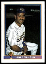1991 Bowman Greg Vaughn Milwaukee Brewers #33