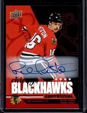 Rich Preston 2025-26 Chicago Blackhawks Centennial #96 Red Hot AUTO