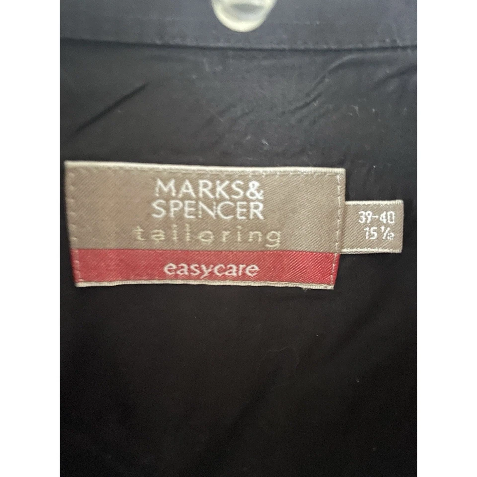 Camisa negra de manga larga de abajo Marca & Spencer California para hombre 15,5 39-40 Foto 4 de 4