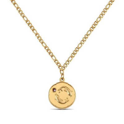 GOOD.designs 18K Gold Sternzeichen Kette mit Geburtsstein Anhänger Damen