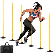 5 FT Agility Training Poles for Soccer/Dog/Horse,Adjustable Football Basketball
