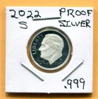 Gem 2022-S Proof Cameo (.999) Silver Roosevelt Dime - Free Shipping