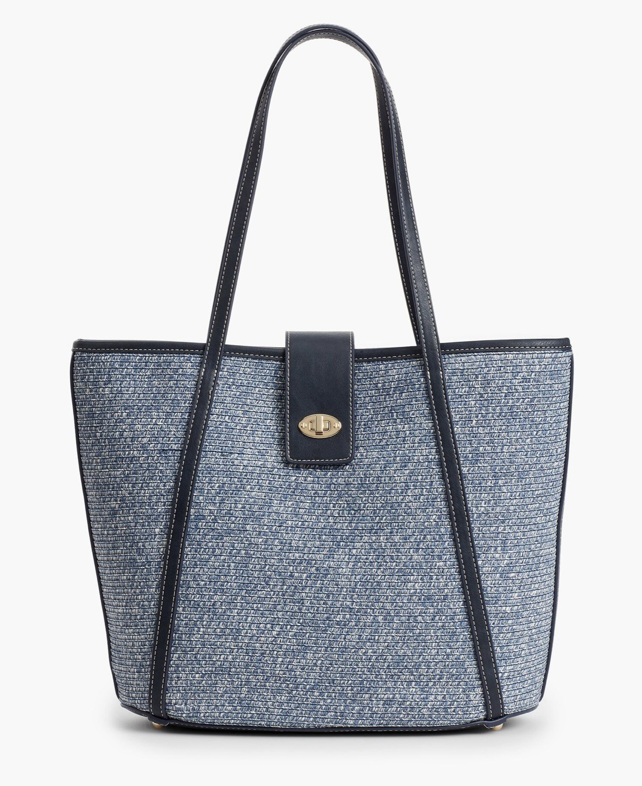 Talbots Blue Packable Paper-Straw Womens Tote Bag Shoulder Purse