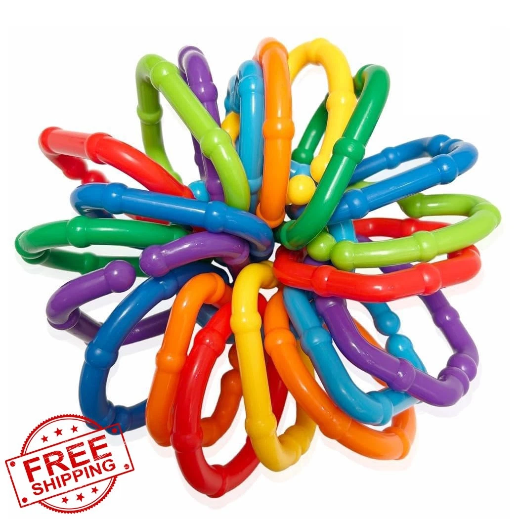COLVWOFA 50PCS Baby Rings Toy Links Teething Attach Baby Toys Stroller