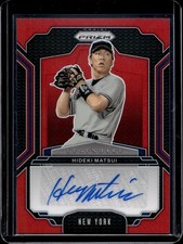 2025 Panini Prizm Hideki Matsui Legendary Red Auto /99 New York Yankees LS-HM