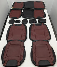 For Ford F150 Crew Cab Xlt 2019-2020 Black Red Leather Seat Covers Na24