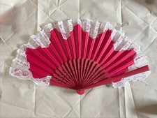Flamenco 32cm Lace Abanico - Deep Pink