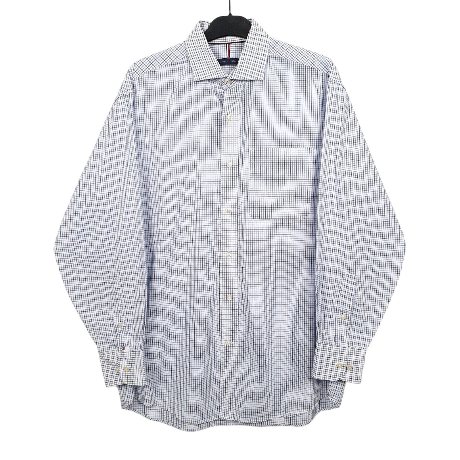 TOMMY HILFIGER Blue Check Shirt Long Sleeve Casual Mens M