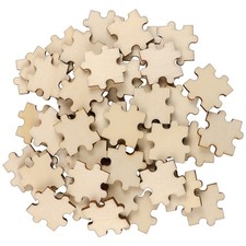 50Pcs Wooden Puzzle Cutouts Durable Wood Pieces for Painting Carving and Crafts
