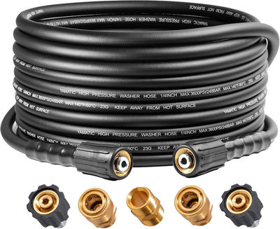 #ad YAMATIC 3600PSI Pressure Washer Hose For Power Washer 25FT X 1 4quot; Kink Resistan $62.99