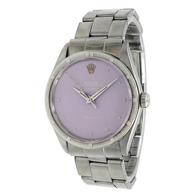 Rolex 34mm Vintage 1965 Oyster Perpetual Steel Watch with Pink Dial. (1007)