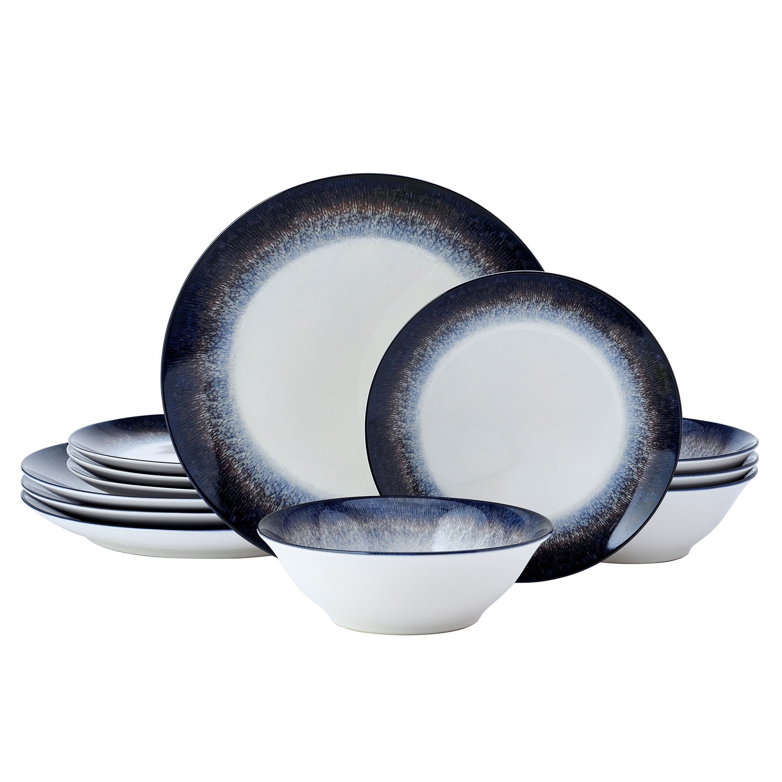 Pfaltzgraff Preston 12 Piece Dinnerware Set, Gray