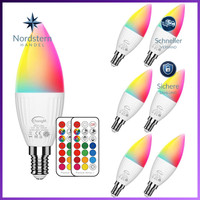 LED Lampe E14 Rgbw Farbwechsel GlüHbirne Mit Fernbedienung 6Er Set Warmweiß