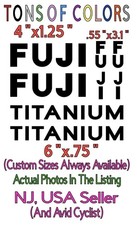 6 Pc. Fuji Bikes "Titanium" CUSTOM Die Cut Vinyl Decal Set Down Tubes Seat Stays